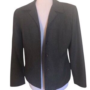 SANDRO wool jacket blazer pockets SZ 12  luxury designer VTG charcoal grey